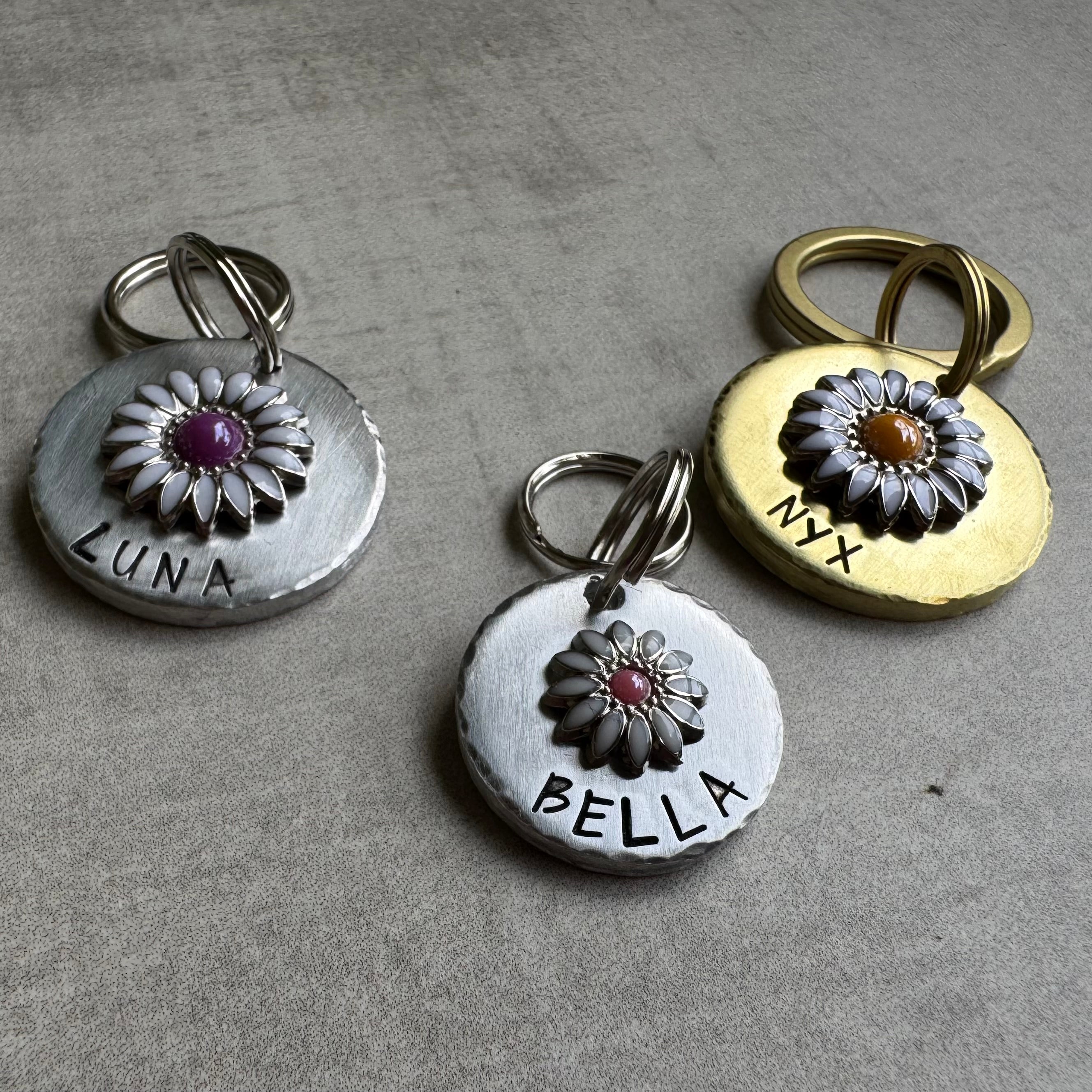 The Daisy Tag – Custom Hand Stamped Dog Tag | Lei Custom Collars