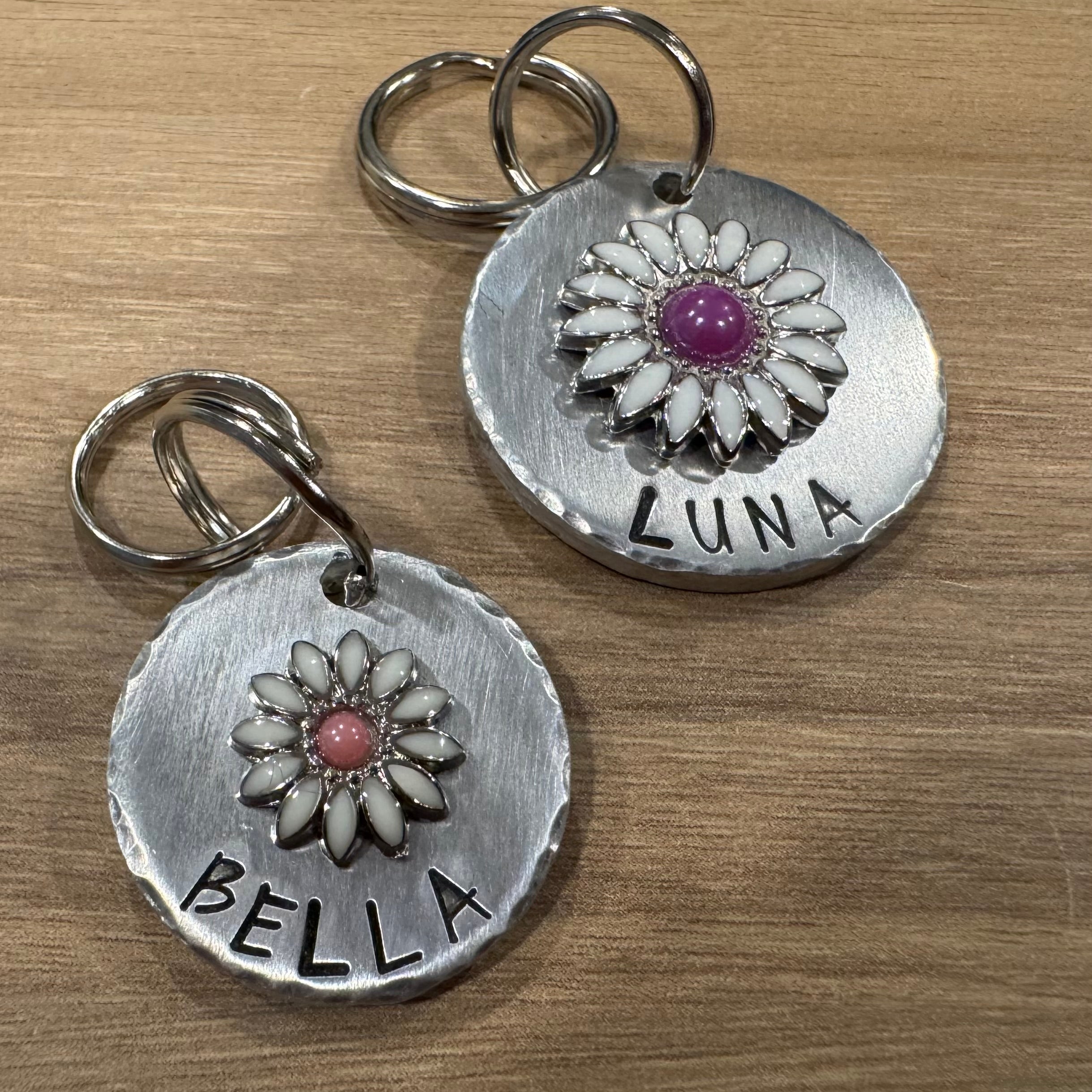 The Daisy Tag – Custom Hand Stamped Dog Tag | Lei Custom Collars