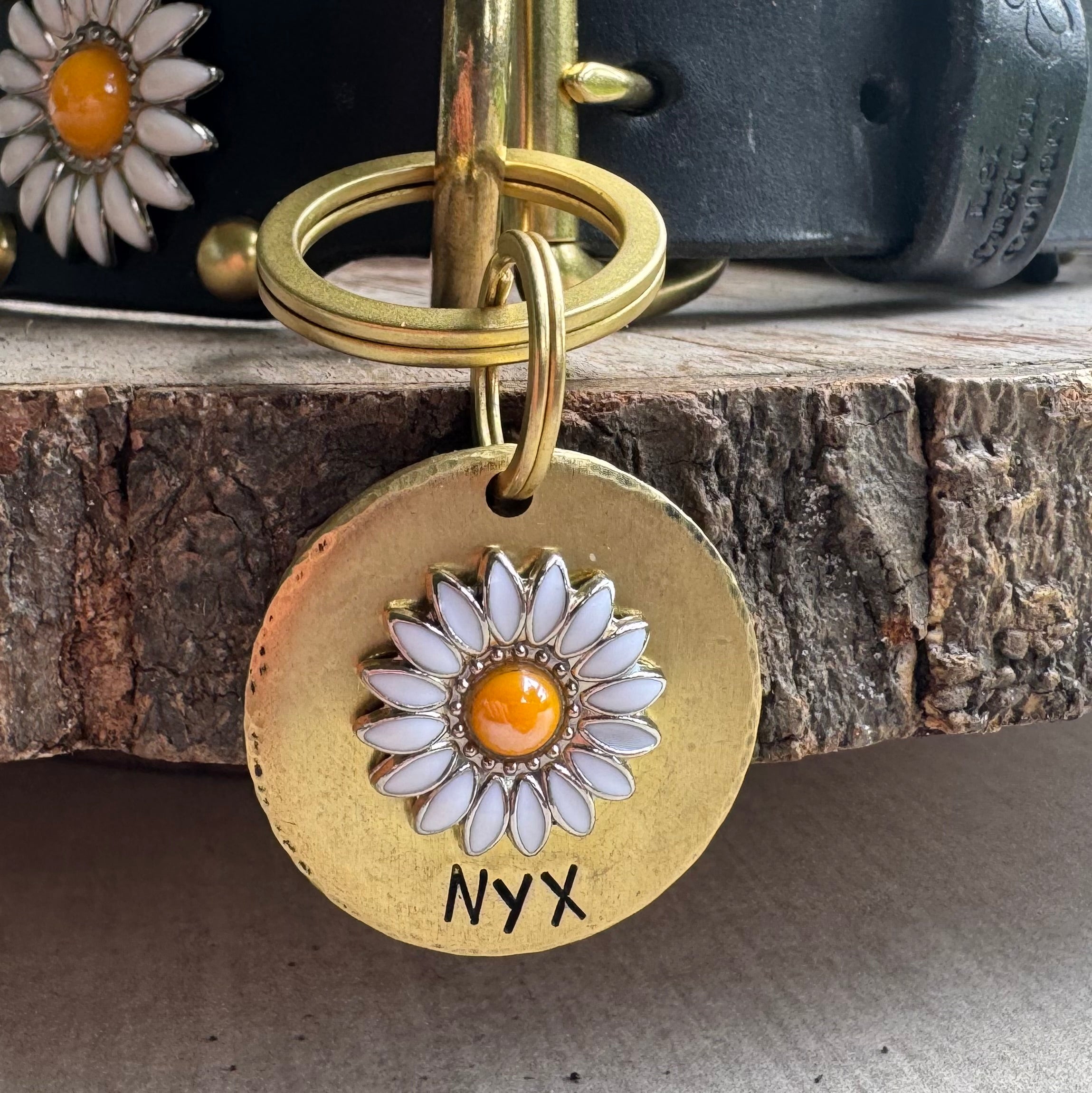 The Daisy Tag – Custom Hand Stamped Dog Tag | Lei Custom Collars