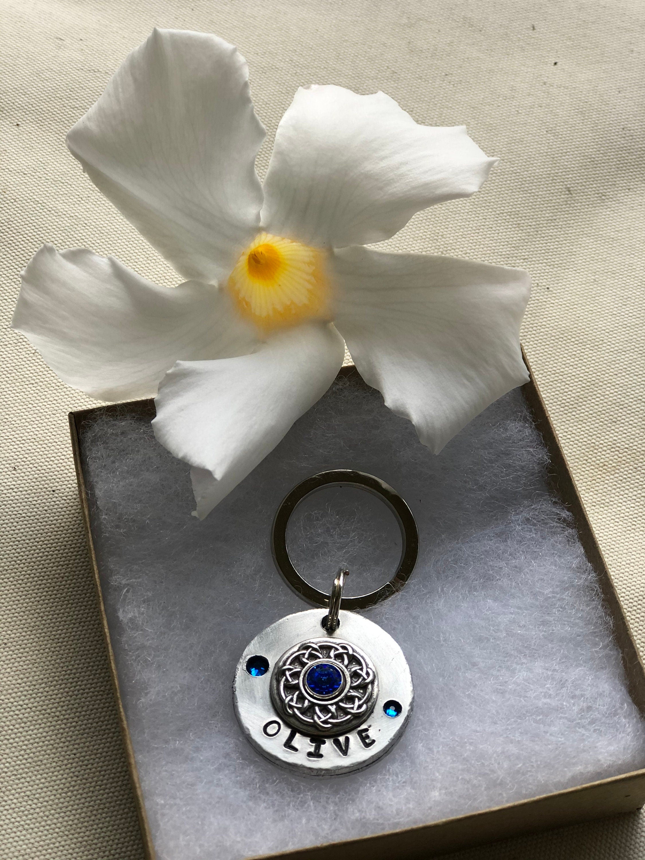 Custom Personalized Swarovski Crystal Dog Tag | Handmade Pet ID Name Tag, Large Personalized Tag, Backpack Identification