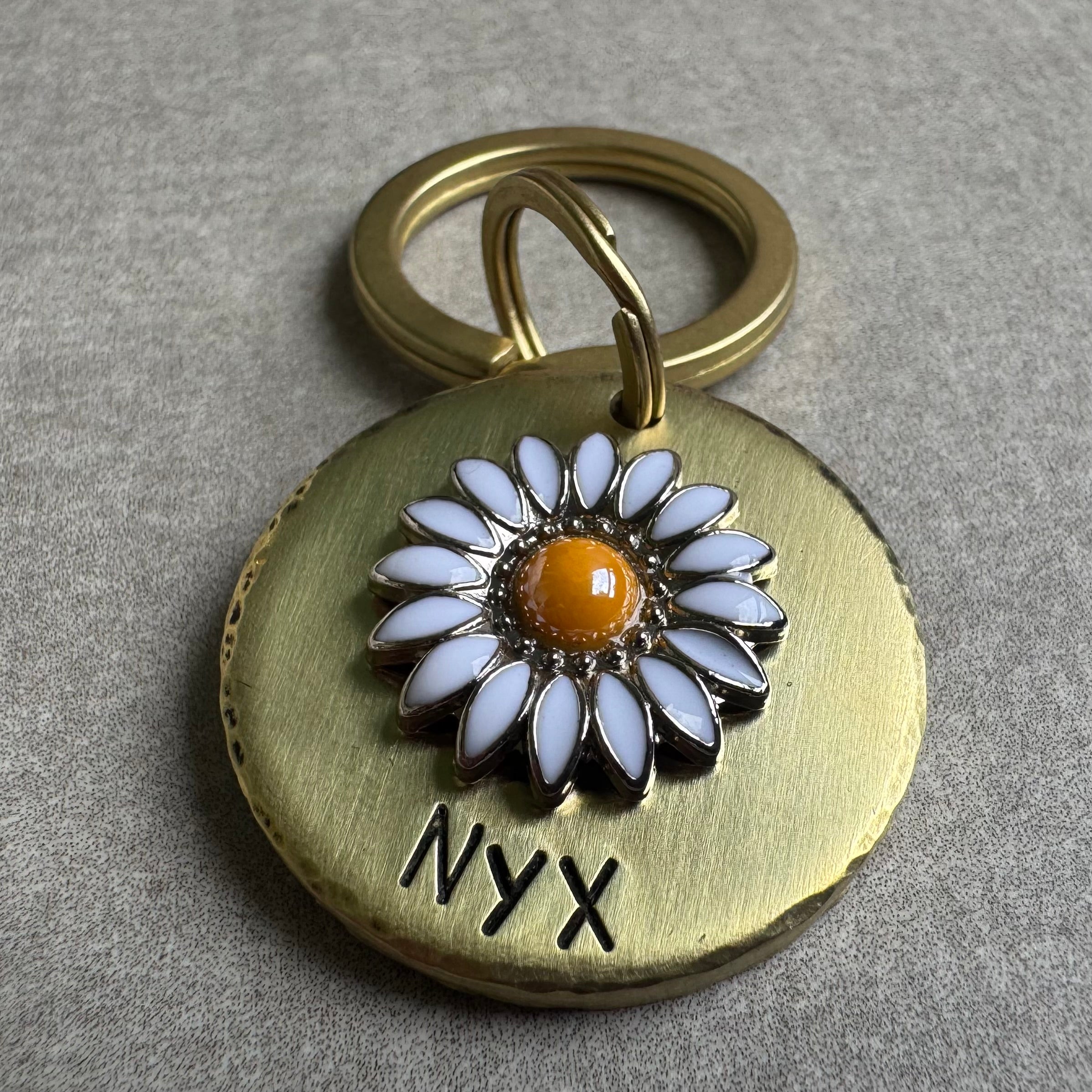 The Daisy Tag – Custom Hand Stamped Dog Tag | Lei Custom Collars