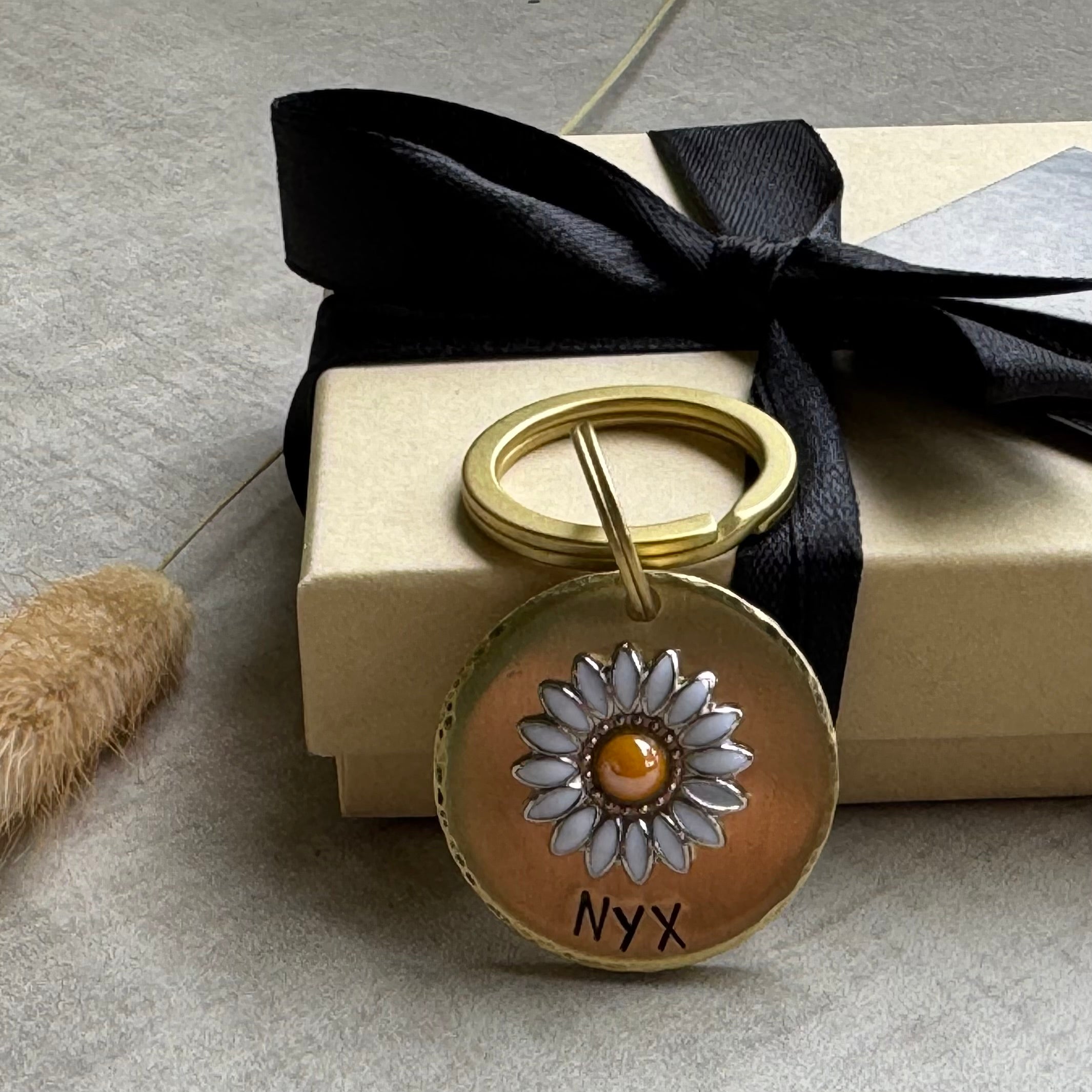The Daisy Tag – Custom Hand Stamped Dog Tag | Lei Custom Collars