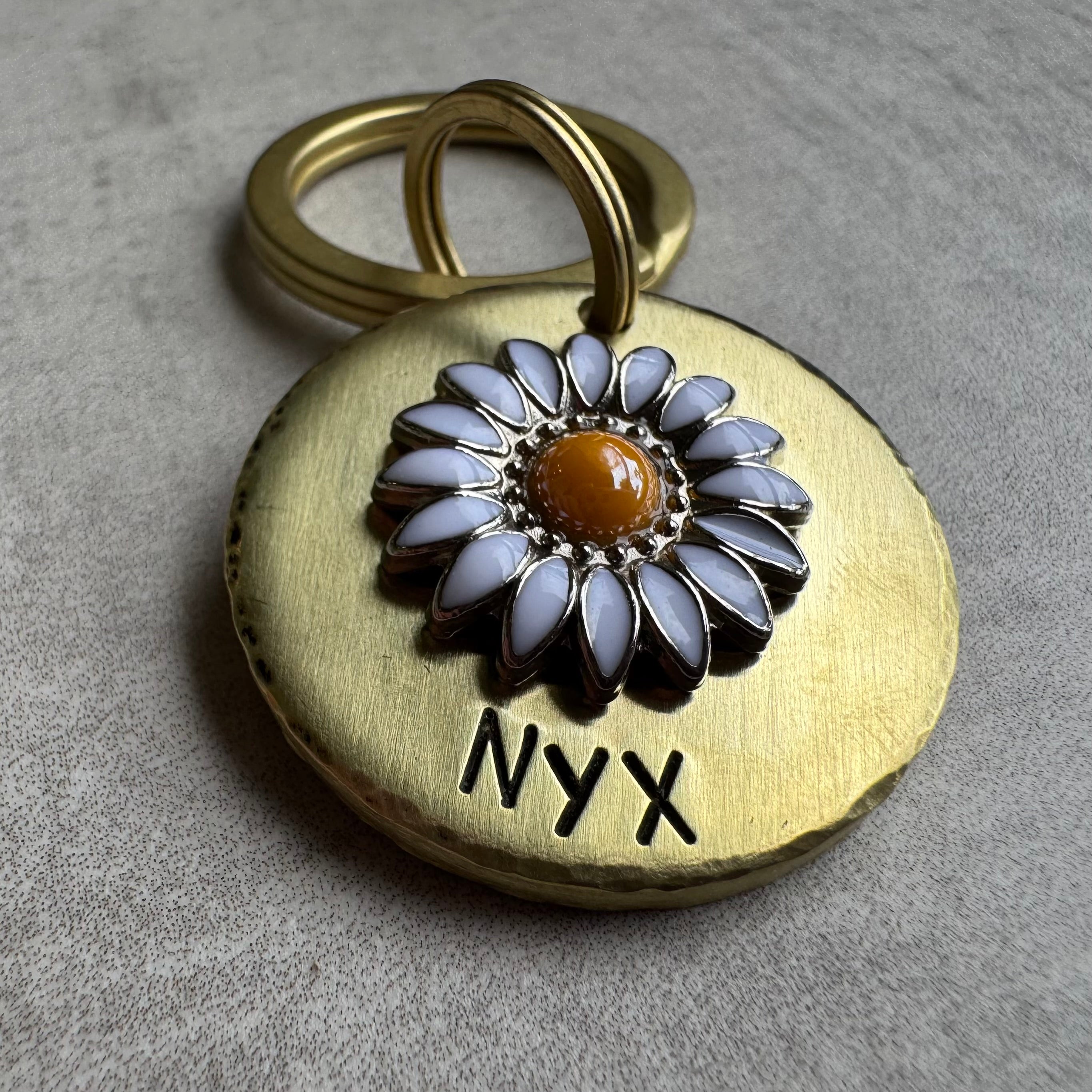 The Daisy Tag – Custom Hand Stamped Dog Tag | Lei Custom Collars
