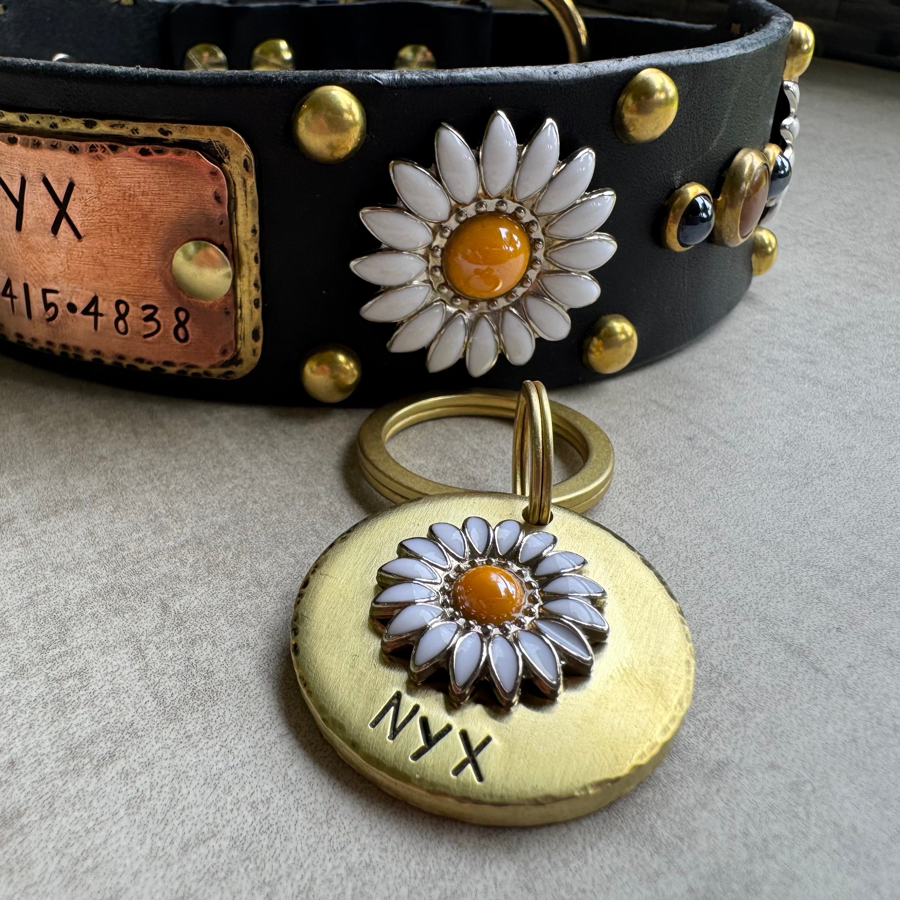 The Daisy Tag – Custom Hand Stamped Dog Tag | Lei Custom Collars