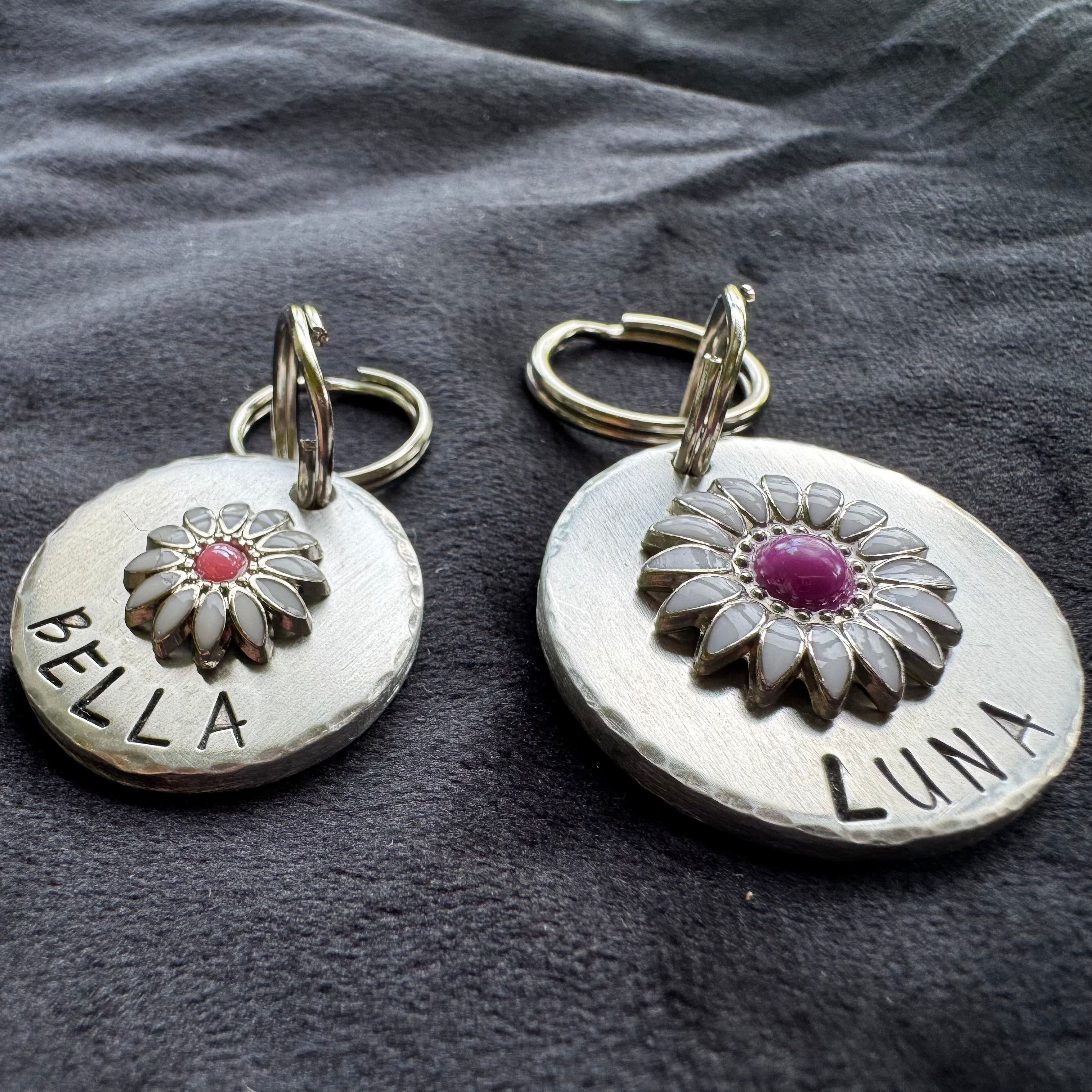 The Daisy Tag – Custom Hand Stamped Dog Tag | Lei Custom Collars