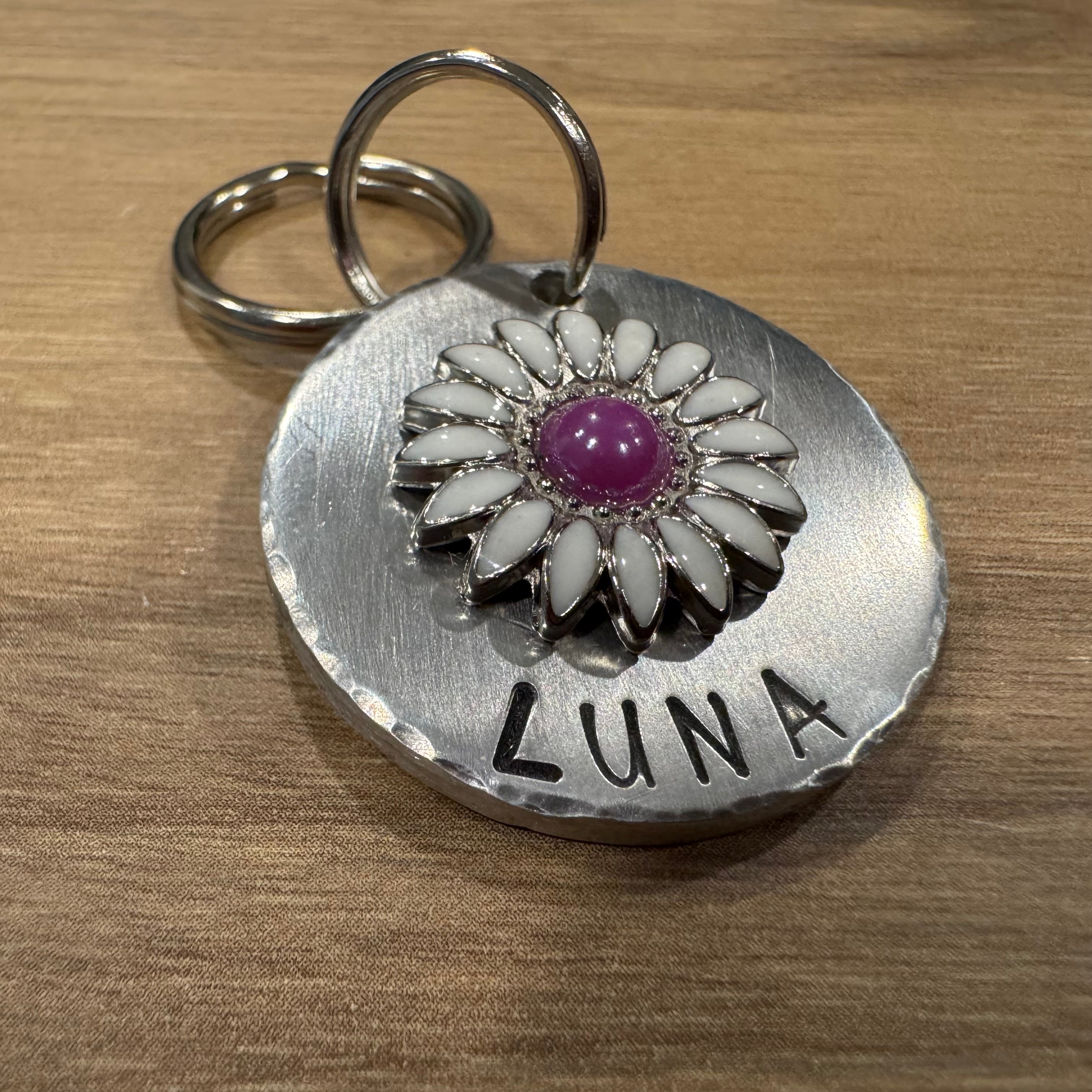 The Daisy Tag – Custom Hand Stamped Dog Tag | Lei Custom Collars