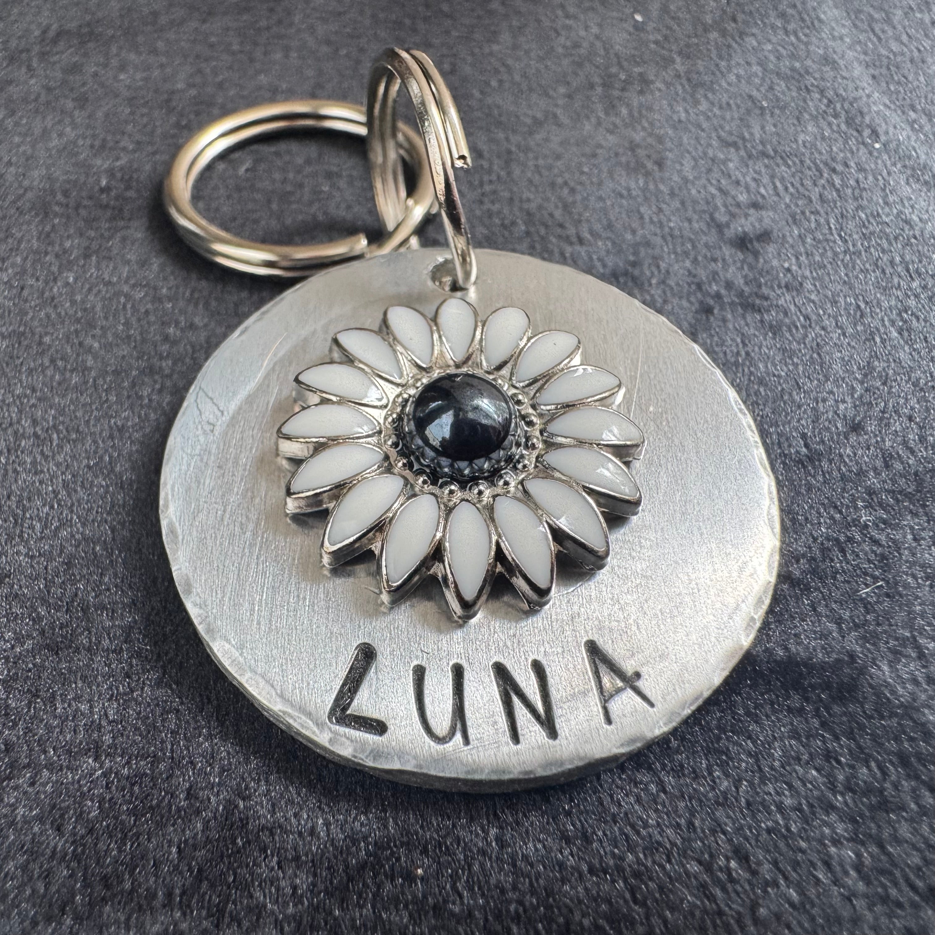 The Daisy Tag – Custom Hand Stamped Dog Tag | Lei Custom Collars