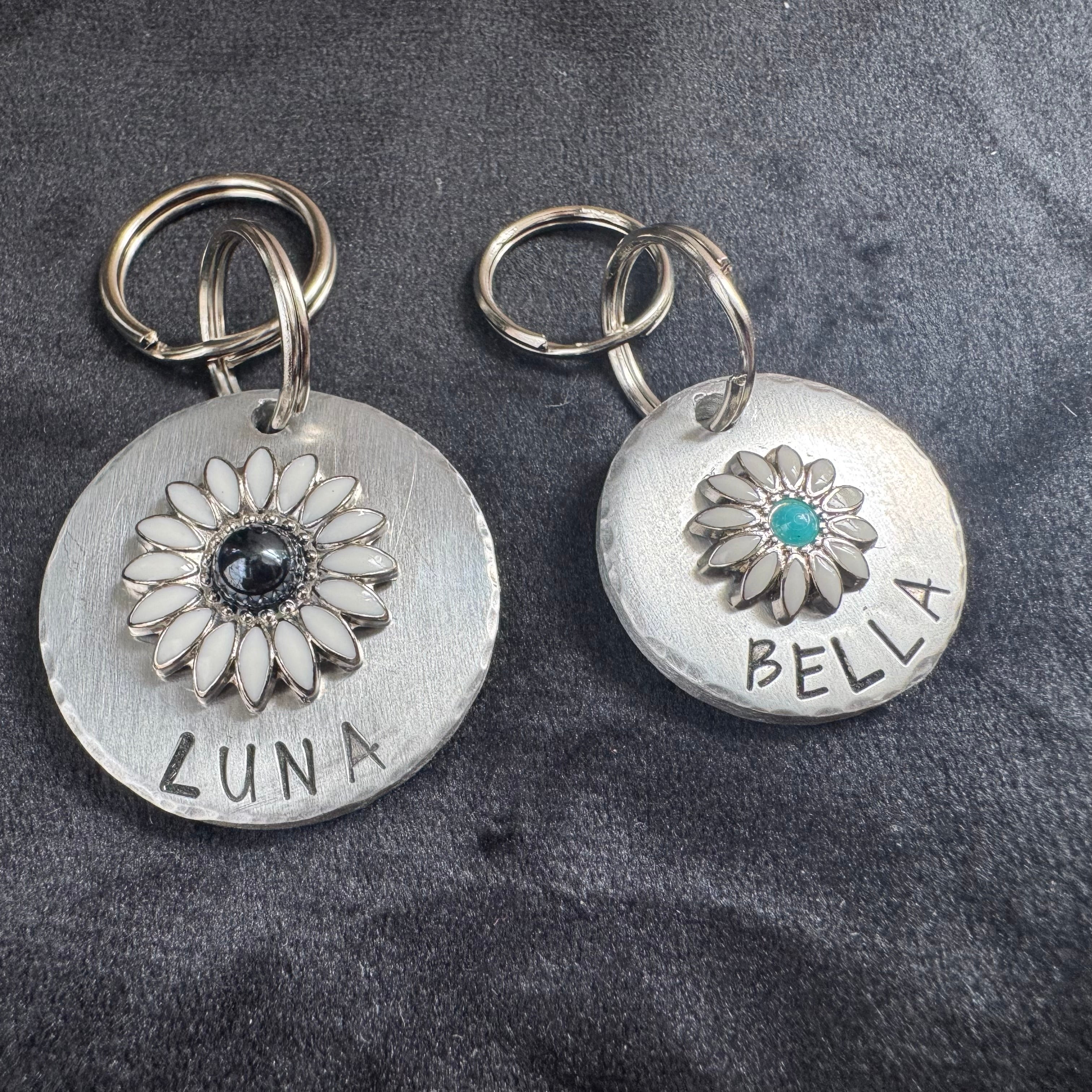 The Daisy Tag – Custom Hand Stamped Dog Tag | Lei Custom Collars