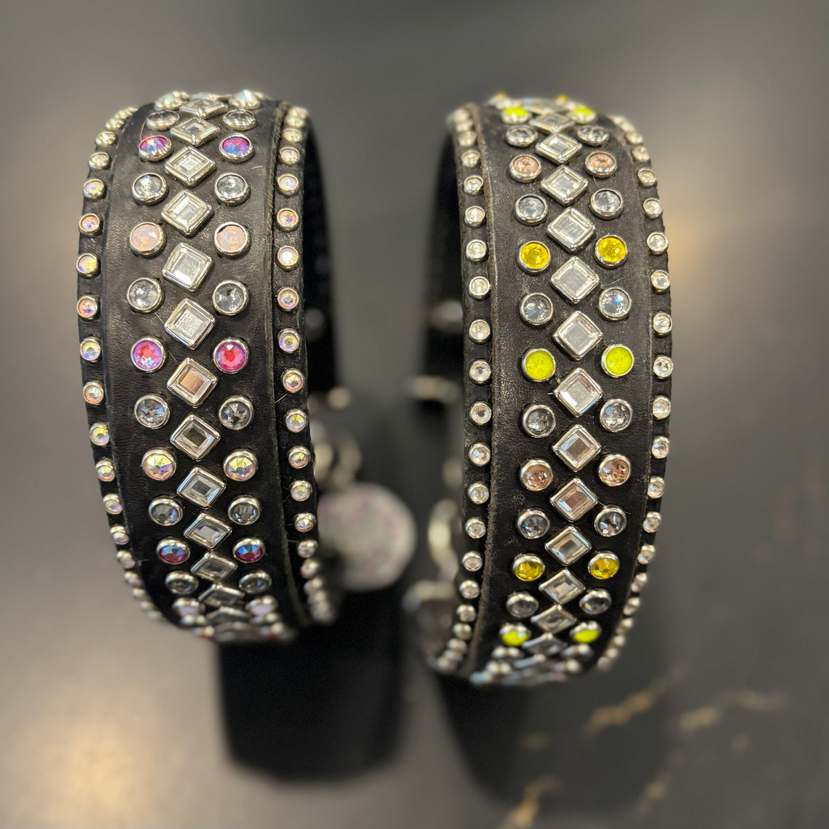 The Galaxy Special Edition — 2″ Wide Crystal Leather Dog Collar